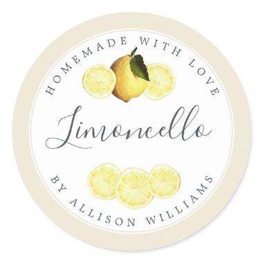 Custom Homemade Limoncello Label Antique White