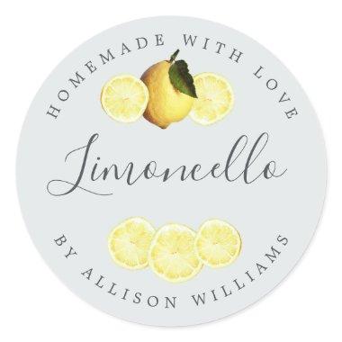 Custom Homemade Limoncello Label Blue