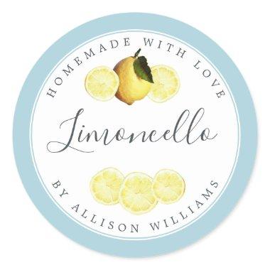 Custom Homemade Limoncello Label Blue Glow