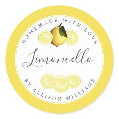 Custom Homemade Limoncello Label Bright Yellow