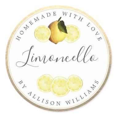 Custom Homemade Limoncello Label Champagne Gold