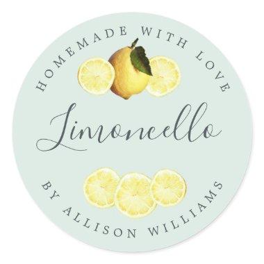 Custom Homemade Limoncello Label Mint