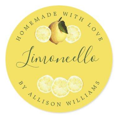 Custom Homemade Limoncello Label Yellow