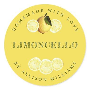 Custom Homemade Limoncello Label Yellow