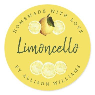 Custom Homemade Limoncello Label Yellow