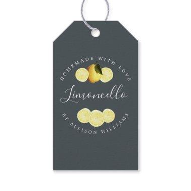 Custom Homemade Limoncello Off-Black Gift Tags