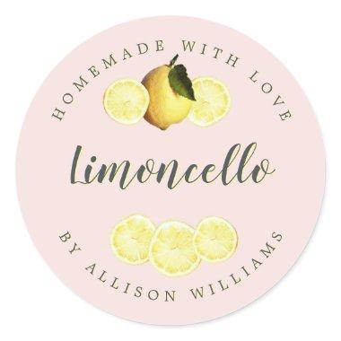 Custom Homemade Limoncello Pink Label