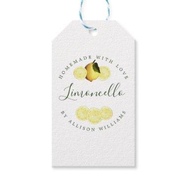 Custom Homemade Limoncello Yellow Gift Tags