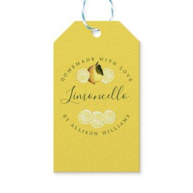 Custom Homemade Limoncello Yellow Gift Tags