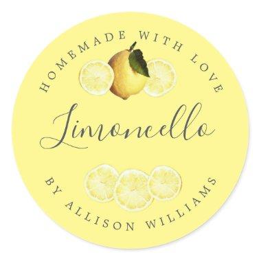 Custom Homemade Limoncello Yellow Label