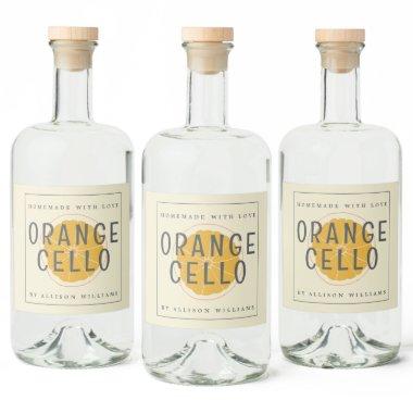 Custom Homemade Orangecello Label