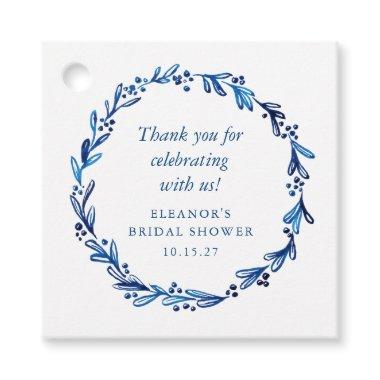 Custom Indigo Blue Ink Botanical  Favor Tags