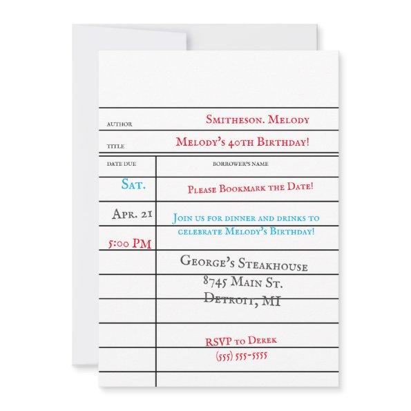 Custom Library Checkout  Birthday Party