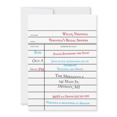 Custom Library Checkout Invitations Bridal Shower