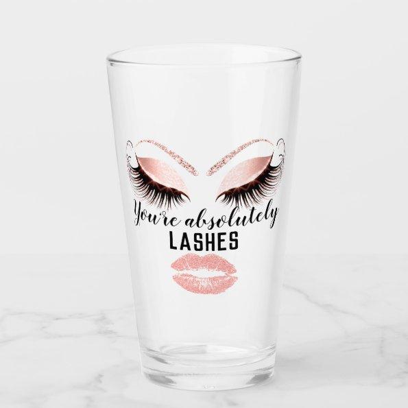 Custom Makeup Artist Eyelash Pink Kiss Blush Lips Glass