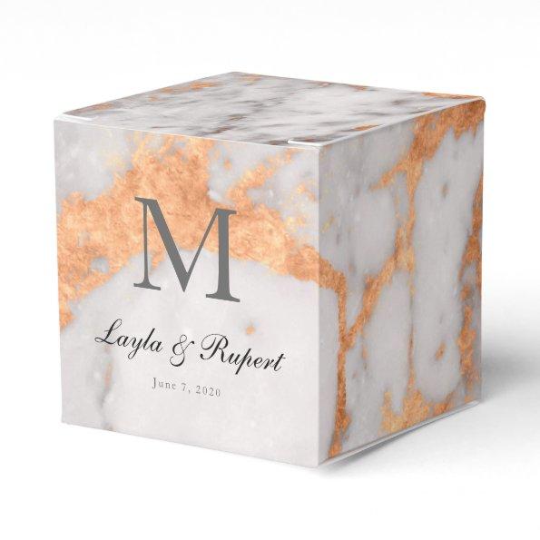 Custom Marble & Copper Wedding Favor Box