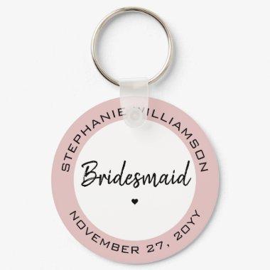 Custom Minimalist Bridesmaid Personalized Gift Keychain