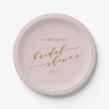 Custom Minimalist Elegant Pink  Paper Plates