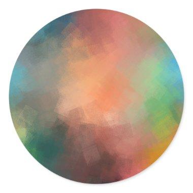 Custom Modern Abstract Art Elegant Blank Template Classic Round Sticker