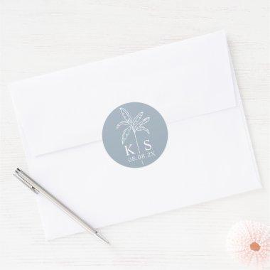 Custom Monogram Save the Date Logo Classic Round  Classic Round Sticker