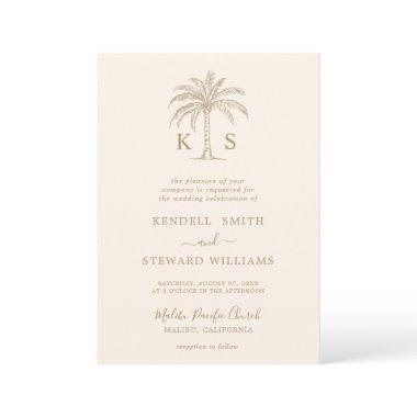 Custom Monogram Wedding Logo Palm Tree