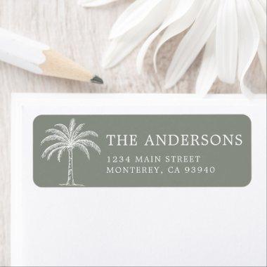 Custom Monogram Wedding Logo Palm Tree Label