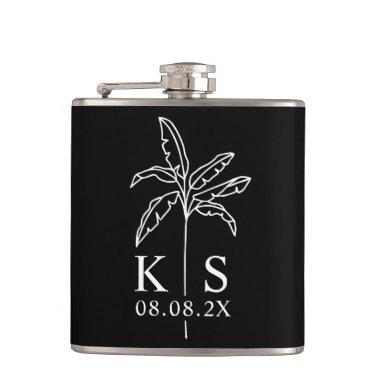 Custom Monogram Wedding Logo Palm Tree Tote Bag Fl Flask