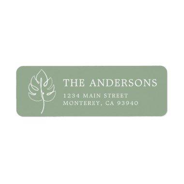Custom Monstera Monogram Wedding Logo Label