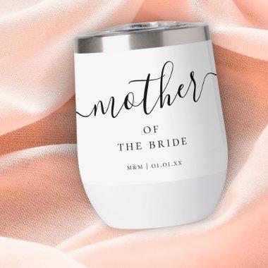 Custom Mother of the Bride Script Calligraphy Name Thermal Wine Tumbler