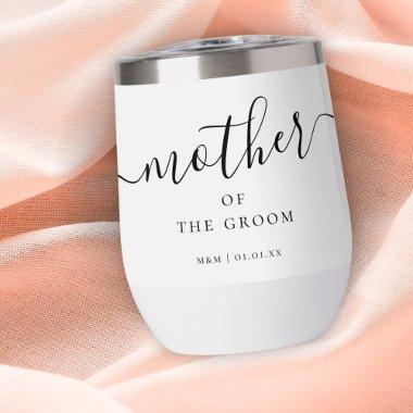 Custom Mother of the Groom Script Calligraphy Name Thermal Wine Tumbler