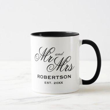 Custom Mr and Mrs coffee mug for newly weds