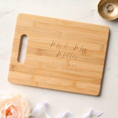 Custom Mr and Mrs Established Date Location Engraved Cutting Board
