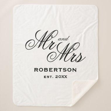 Custom Mr and Mrs newly weds Sherpa fleece blanket