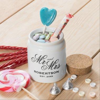 Custom Mr and Mrs wedding favor candy jar gift