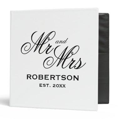 Custom Mr and Mrs wedding photo album Ring Binder