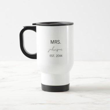 Custom Mr Mrs Husband and Wide Bride Travel Mug