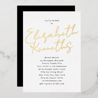 Custom Name Black White GOLD  Foil