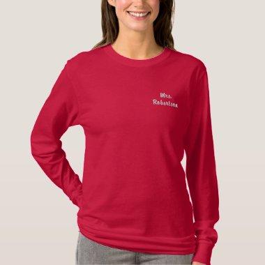 Custom Name Embroidered Embroidered Long Sleeve T-Shirt