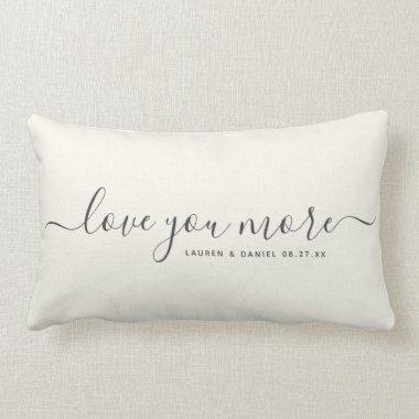 Custom Name Love you More Valentine's Day Newlywed Lumbar Pillow
