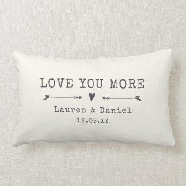 Custom Name Love you More Valentine's Day Newlywed Lumbar Pillow