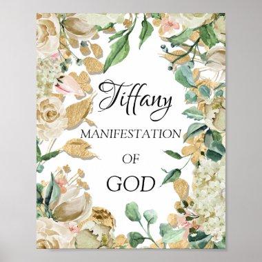 Custom Name Meaning Floral Bridal Birthday Poster