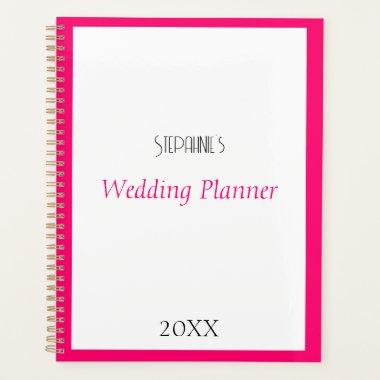 Custom Name Monogram Pink Trendy 2024 Wedding Planner