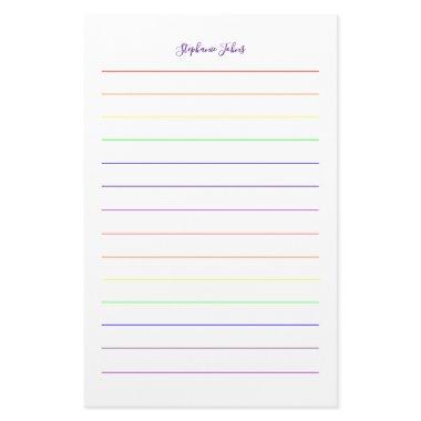 Custom Name Monogram Rainbow Colors Colorful Stationery