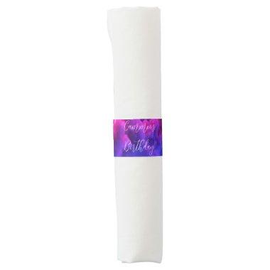 Custom Neon Sign Pink & Purple Clouds Napkin Bands