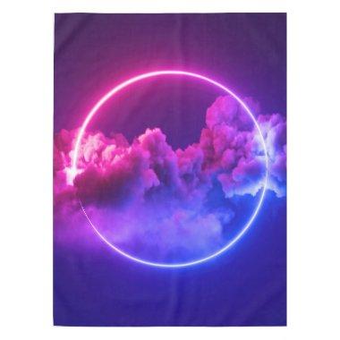 Custom Neon Sign Pink & Purple Clouds Tablecloth