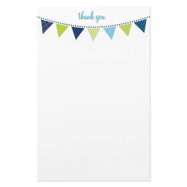 CUSTOM NOTE cute bright bunting bold blue green Stationery