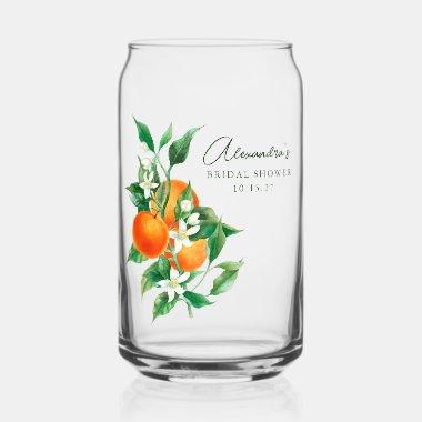 Custom Orange Fruit Botanical  Favor Can Glass