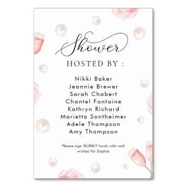 Custom Pearls & Prosecco  Sign Table Number