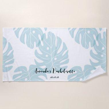 Custom Personalized Ficus Leaf Bachelorette Beach Towel