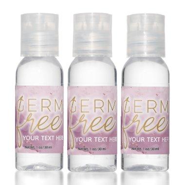 Custom Pink and Gold Germ Free Hand Sanitizer